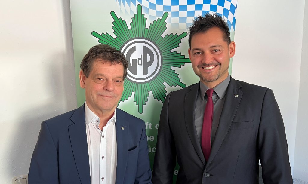GdP-Landesvorsitzender Peter Pytlik mit seinem ständigen Stellvertreter Florian Leitner